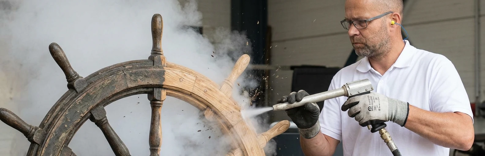 ado Trockeneisstrahlen in Aktion